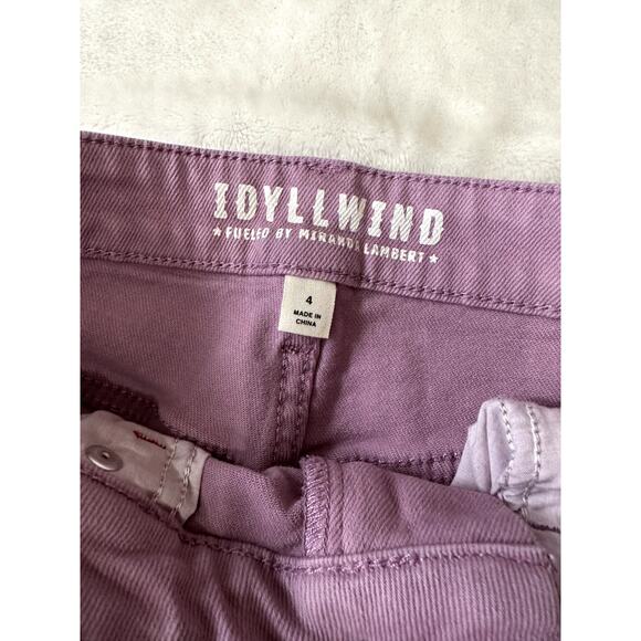 IDYLLWIND Pink Wide Flare Women's High Rise Jeans Raw Hem Size 4W 32L - Picture 6 of 10
